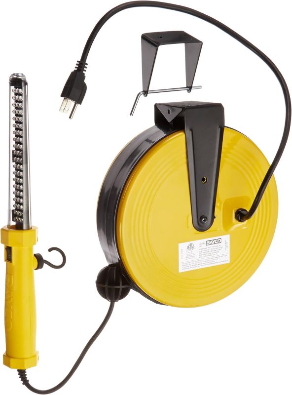Photo 1 of Bayco SL-864 60 LED Work Light on Metal Reel with 50 Foot Cord, Yellow