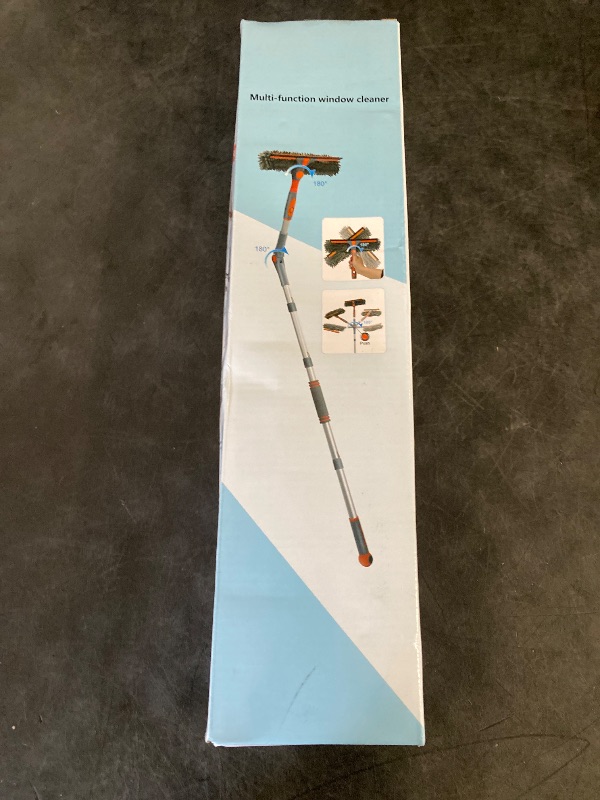 Photo 1 of Eazer 89'' Squeegee Window Cleaner 2 in 1 Rotatable Window Cleaning Tool Kit with Extension Pole, Window Washing Equipment with Bendable Head for Indoor/Outdoor Window and Car Glass