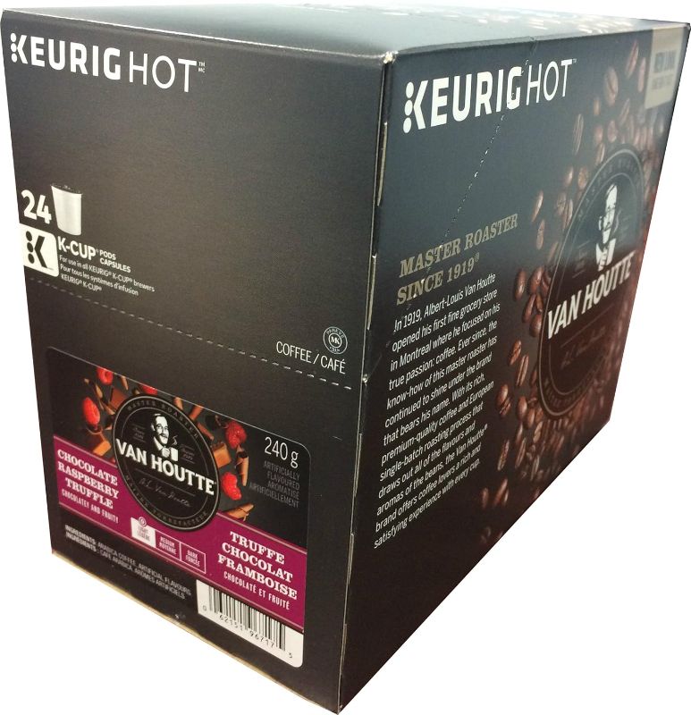 Photo 1 of Van Houtte, Raspberry Chocolate Truffle, Single-Serve Keurig K-Cup Pods, Light Roast Coffee, 96 Count (4 Boxes 24 Pods)