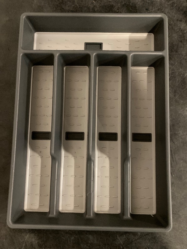 Photo 1 of Silverware Organizer with Cutlery Icons Silverware Tray for Kitchen Drawer Flatware Tableware Cultery Drawer Organizer Utensil Organizer with Non-slip TPR Linings Kitchen Organization Essentials