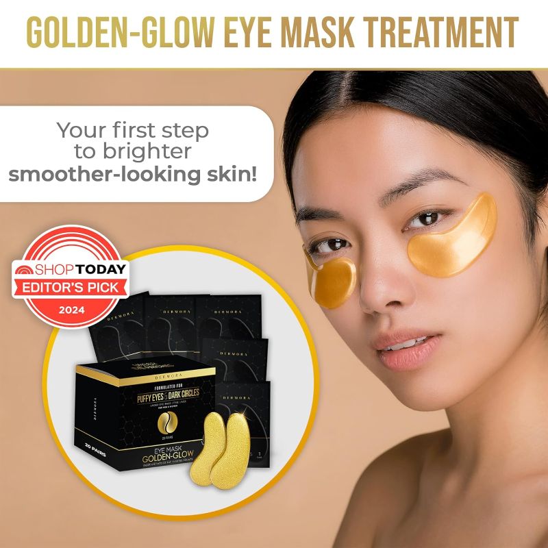 Photo 1 of 24k Gold Under Eye Patches (50 Pairs), eye mask, Collagen Skin Care Products, Eye Patches for Puffy Eyes, eye masks for dark circles and puffiness New
