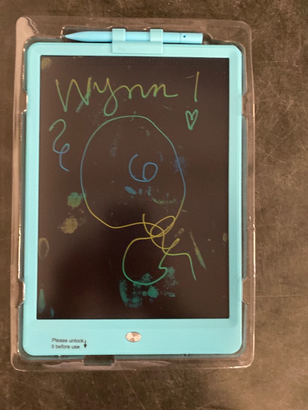 Photo 1 of FLUESTON LCD Writing Tablet, Doodle Board Toys Gifts for 3-8 Year Old Girls Boys, 10 Inch Colorful Electronic Board Drawing Pad for Kids, Gifts for Toddler Educational Learning Travel Birthday, Blue