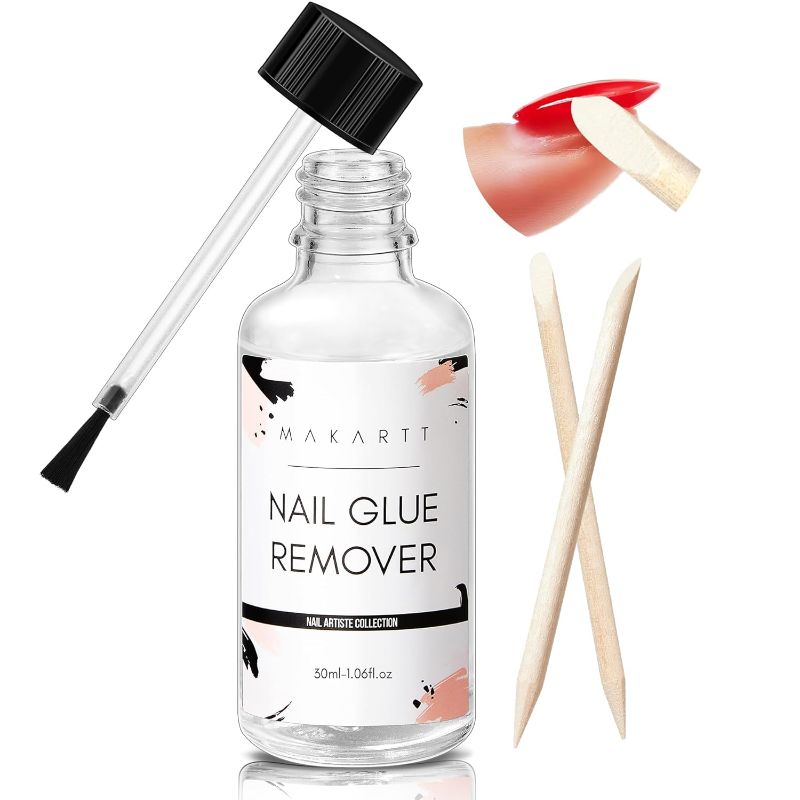 Photo 1 of Makartt Nail Glue Remover for Press on Nails - 30ML Press On Nail Remover Easy Removal Debonder for Glue on Nail Tips,Non-Acetone Nail Polish Remover