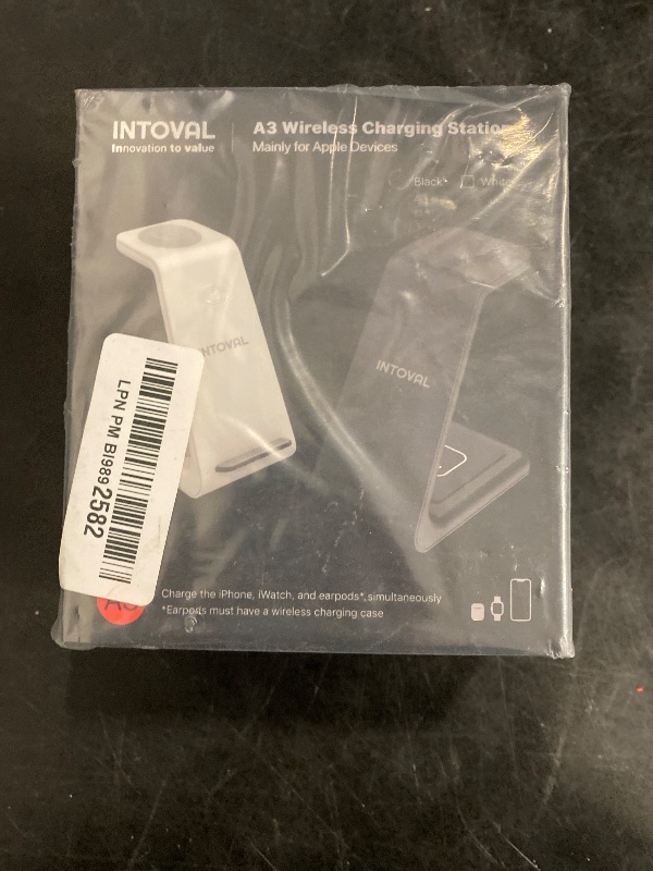 Photo 1 of Intoval Wireless Charging Station, 3 in 1 Charger for Apple iPhone/iWatch/Airpods,iPhone16 15,14,13,12,11 (Pro,Pro Max)/XS/XR/XS,iWatch10 9/8/Ultra2/1/7/6/SE/5/4/3/2,Airpods Pro2/Pro1/3 (A3,Black)