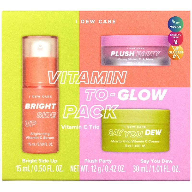 Photo 1 of I DEW CARE Skin Care Set - Vitamin To Glow Pack | Niacinamide, Glass Skin Smoother, Vegan, Cruelty Free, Travel Size, Moisturizing Balm, For Dry Lips, Nourish and Hydrate, Illuminating, Mother's Day