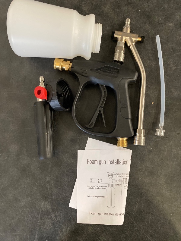 Photo 1 of FENG PAI Foam Cannon with Pressure Washer Gun and Dual Connector, 3-in-1 Short Lance Accessory for Snow Foam Cannon, Power Washer Blaster Kit for Car Washing and Cleaning, Sprayer Bottle 1L 4000 PSI