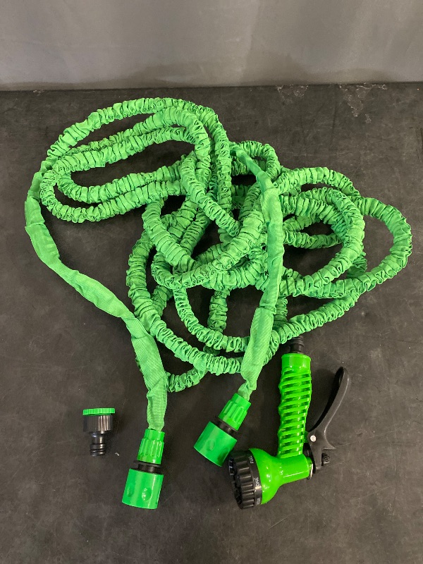 Photo 1 of Scalable Garden Hose Set, Health, Plastic Materials, Magical High Preure Telescopic Water Pipe, Gun Nozzle Spray, Multi-Function Water Spray Gun, Garden Waterwash Car Wash, Green