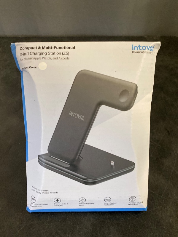 Photo 1 of Intoval Charging Station for Apple iPhone/iWatch/Airpods, 3 in 1 Wireless Charger for iPhone15/14/13(Pro, Pro Max) 12/11/XS/XR, iWatch9/8/Ultra/7/6/SE/5/4/3/2, Airpods Pro2/Pro1/3/2/1(Z5 White)