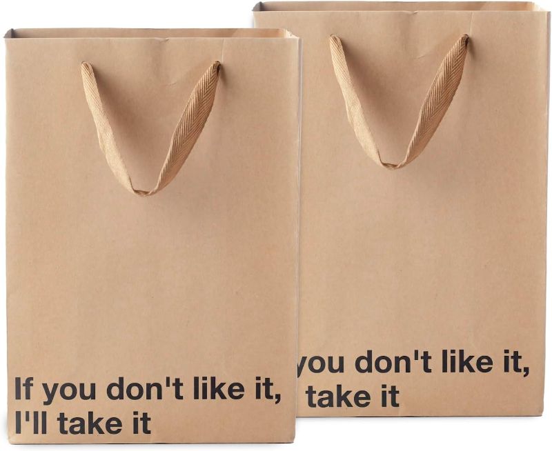 Photo 1 of If You Don't Like It I'll Take It Funny Gift Bags - 2 Piece Set, Inappropriate Snarky Birthday Wrapping, Perfect for Friends, Coworkers, Office Parties, White Elephant, and Quirky Adult Humor