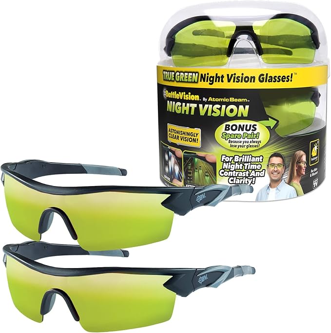 Photo 1 of BattleVision Storm Glare-Reduction Glass by BulbHead,All Weather Conditions Day/Night,Optimize Light&Block Blue Rays,2 Pairs