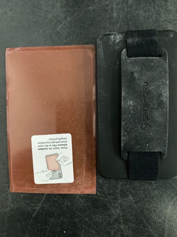 Photo 1 of Sinjimoru Cell Phone Card Holder Wallet Case for Back of Phone, Secure Silicone Phone Stand Card Zip 2, Black with Black Band