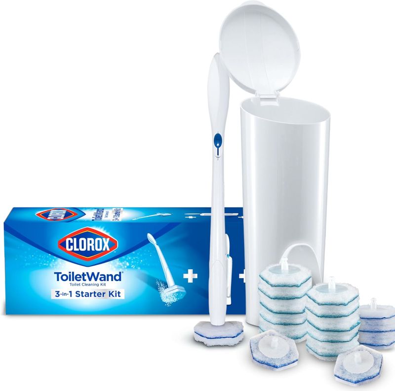 Photo 1 of Clorox ToiletWand Disposable Toilet Cleaning System - ToiletWand, Storage Caddy and 16 Disinfecting Refill Heads