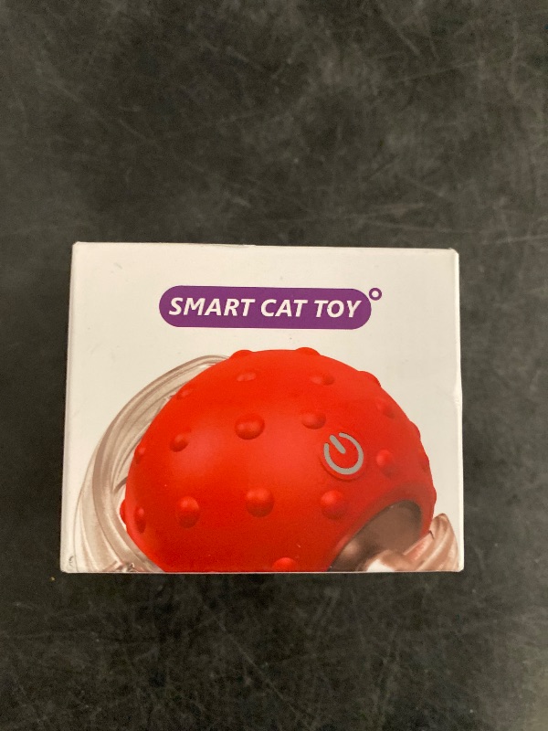 Photo 1 of Interactive Cat Toys Ball for Indoor Cats Fast Rolling on Carpet, Chirping & Motion Activate Cat Toys (Red)