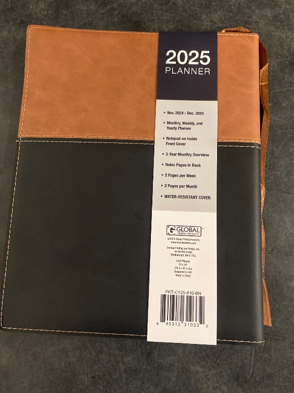 Photo 1 of 2025 Planner Calendar, 8"x10" : Includes 14 Months (November 2024 - December 2025) / 2025 Weekly Planner/Weekly Agenda/Monthly Calendar Organizer (Brown/Black)