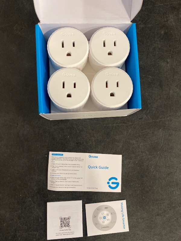 Photo 1 of Govee Smart Plug, WiFi Plugs Work with Alexa & Google Assistant, Smart Outlet with Timer & Group Controller, WiFi Outlet for Home, No Hub Required, ETL & FCC Certified, 2.4G WiFi Only, 4 Pack