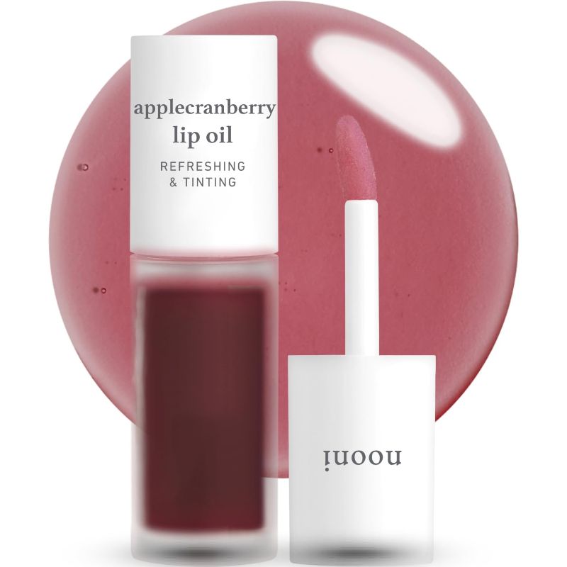 Photo 1 of NOONI Korean Vegan Appleseed Lip Oil - Applecranberry | Long-Lasting, Moisturizing, Plumping, Revitalizing for Dry Lips, Waterproof, No Peel Off, Hydrating, Mother's Day, 0.12 FL Oz