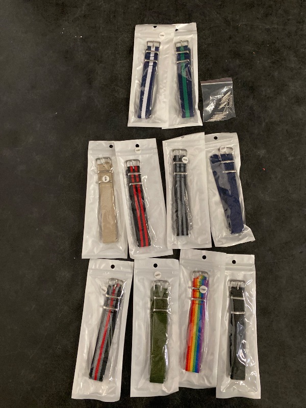 Photo 1 of meekoo 10 Pieces Nylon Watch Strap Military Replacement Watch Band with Stainless Steel Buckle for Men and Women's Band Replacing, 18 mm