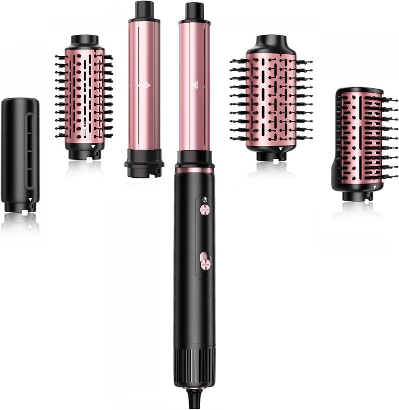 Photo 1 of SKIMI Hair Dryer Brush and Blow Dry Brush, Multi-Hot Air Styler with 110000RPM Brushless Motor, Hot Air Brush for Fast Drying Curling Volumizing Straightening&Styling, High-Speed (Black&Rose Gold)