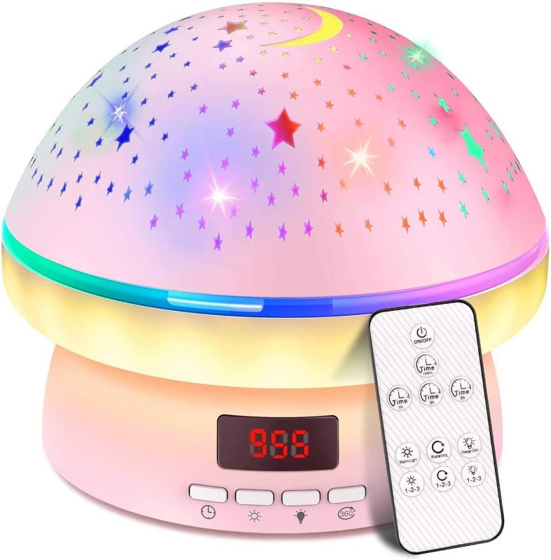 Photo 1 of Timer Rotation Star Night Light Projector - Twinkle Lights for 3-9 Year Old Girls and Boys - Christmas and Birthday Gifts