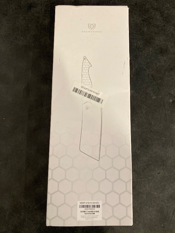 Photo 1 of Dalstrong Nakiri Knife - 6.5 inch - Frost Fire Series - High Chromium 10CR15MOV Stainless Steel Vegetable Knife - Frosted Sandblast Finish - White Honeycomb Handle - Leather Sheath - NSF Certified