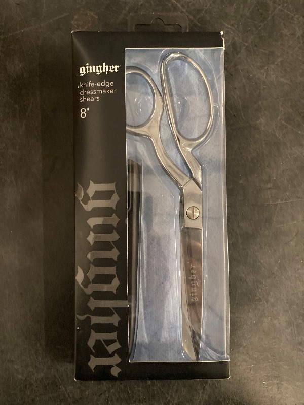 Photo 1 of Gingher Dressmaker's Fabric Scissors, 8" Stainless Steel Shears, Sharp Knife Edge Steel Sewing Shears with Protective Sheath for Fabric Cutting and Tailoring