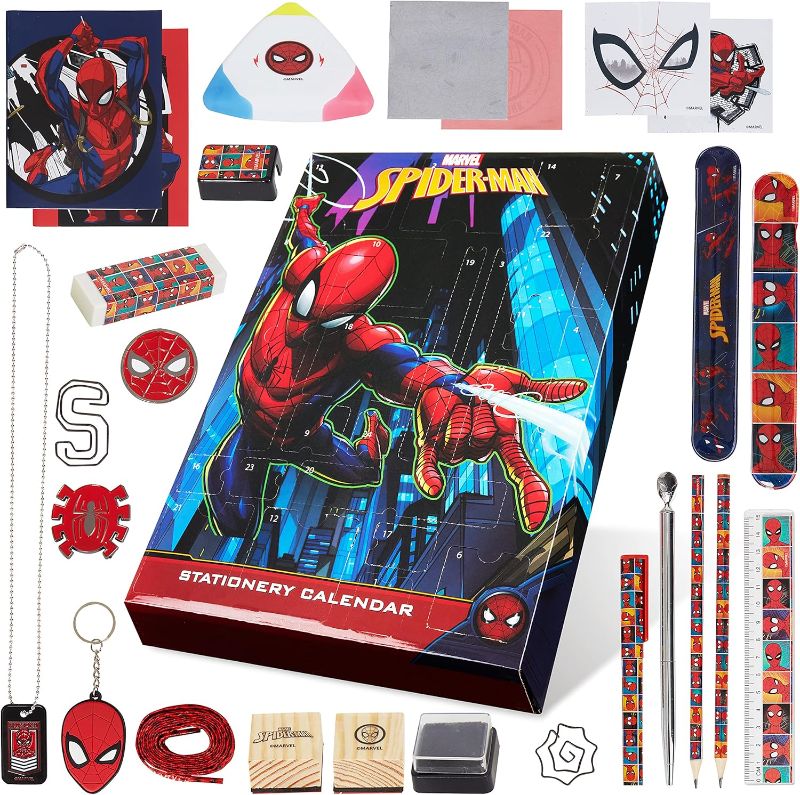 Photo 1 of Marvel Children's Advent Calendar 2024 with Toys and Stationery (Spiderman Multicolour)