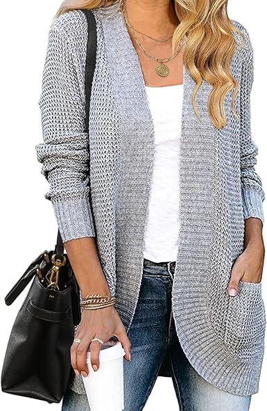 Photo 1 of S ZESICA Women's Fall Winter Long Sleeve Open Front Casual Lightweight Soft Knit Cardigan Sweater Outerwear
