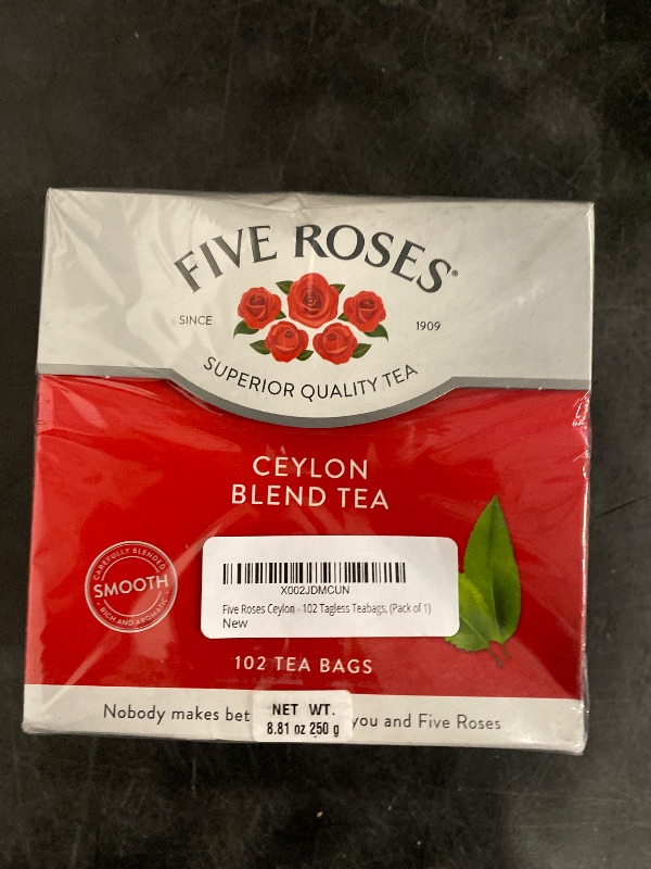 Photo 1 of Five Roses Ceylon - 102 Tagless Teabags, (Pack of 1)