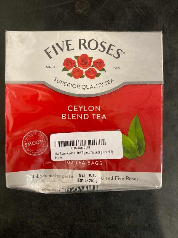 Photo 1 of Five Roses Ceylon - 102 Tagless Teabags, (Pack of 1)