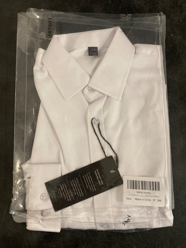 Photo 1 of 8-9 Y J.VER Boy's Long Sleeve Dress Shirts Solid Stretch Wrinkle-Free Shirt Kids Casual Button Down Shirts