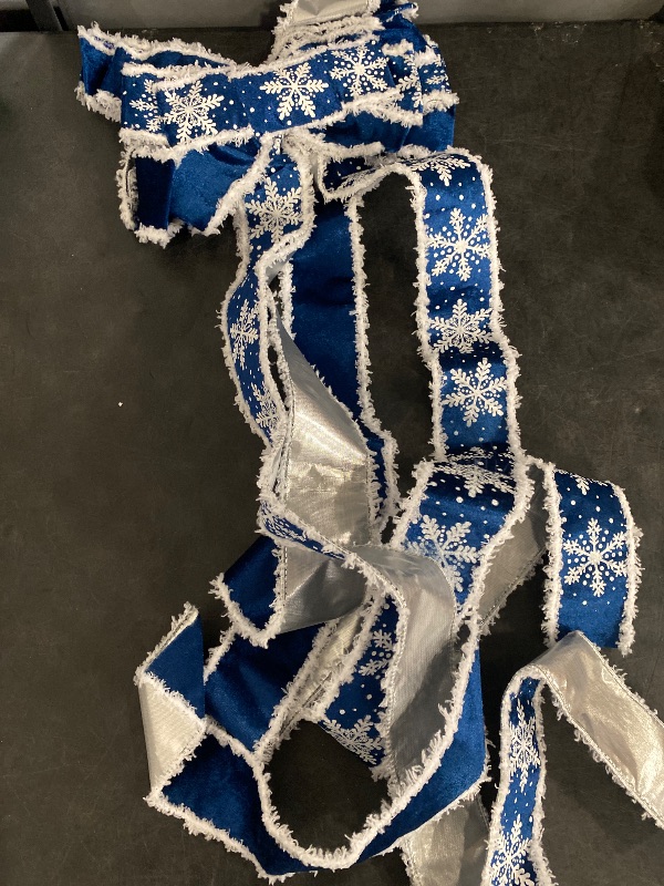 Photo 1 of Christmas Tree Topper Bow,48''x 13'' Large Velvet Christmas Wreath Bows Xmas Ornaments with Long Wired Edge Ribbon for Farmhouse Thanksgiving,Birthday,Living Room Christmas Decoration(Blue)