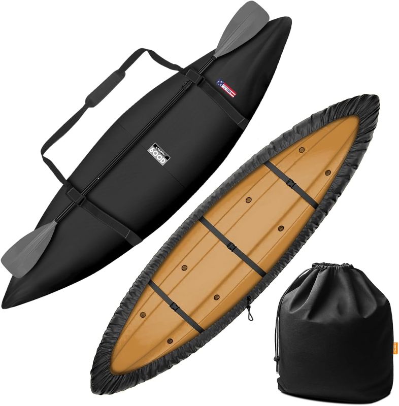 Photo 1 of LIBZAKI Kayak Cover Accessories/Canoe Cover, Upgraded Thickened Waterproof & UV Protection SUP Paddle Boards Cover for Indoor/Outdoor Storage Fits 9ft-18ft Kayaks 3 Colors
