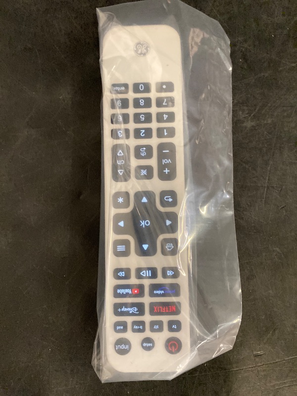 Photo 1 of GE Rechargeable TV Remote Control, Universal Remote Control, Backlit Buttons, Samsung TV Remote Control Replacement for Smart TVs, Apple TV, Sony, Roku Replacement Remote, LG TV, 4-Device, 80984