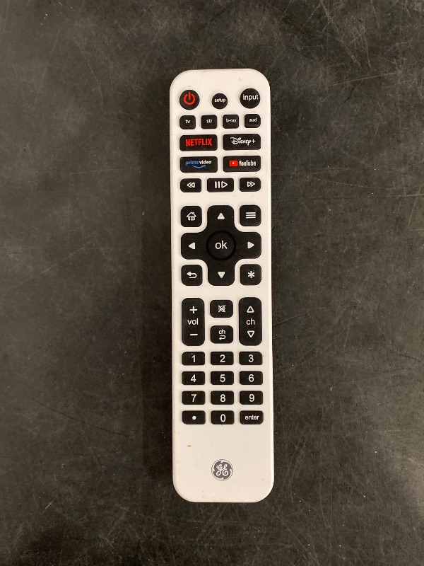 Photo 1 of GE Rechargeable TV Remote Control, Universal Remote Control, Backlit Buttons, Samsung TV Remote Control Replacement for Smart TVs, Apple TV, Sony, Roku Replacement Remote, LG TV, 4-Device, 80984