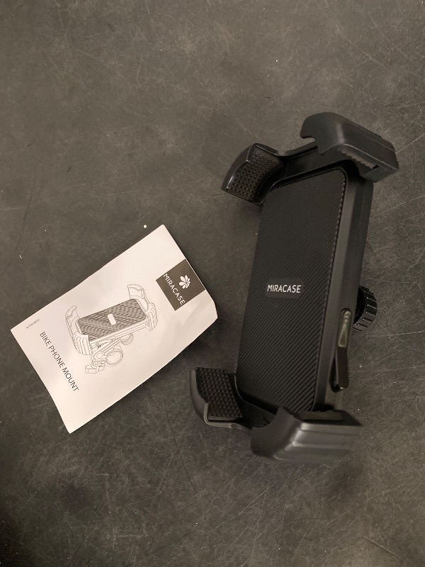 Photo 1 of Miracase Bike Phone Holder, Silicone Wrapped Anti Shake Bicycle Phone Mount, Handlebar Clamp Cell Phone Holder for Bike, Scooter Motorcycle Phone Mount Accessories for iPhone Smartphone