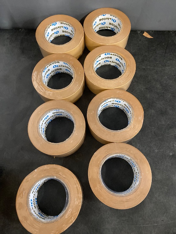 Photo 1 of 12 Pack Brown Paper Packing Tape, Kraft Paper Tape Bulk 2" x 55 Yardx 7 mil Gummed Tape for Marking, Sealing Box, Masking, Shipping, Strong Adhesive Easy-to-Tear Waterproof Tape