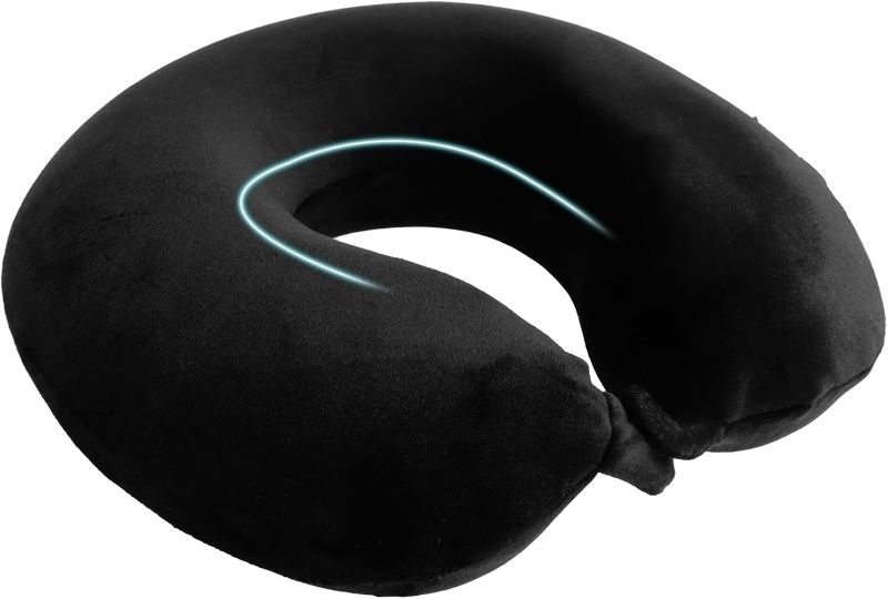 Photo 1 of Travel Pillow - Memory Foam U-Shaped Neck Pillow, Portable Flying Headrest for Airplane, Car, Home, Office, and Sleeping Rest Cushion Neck Support