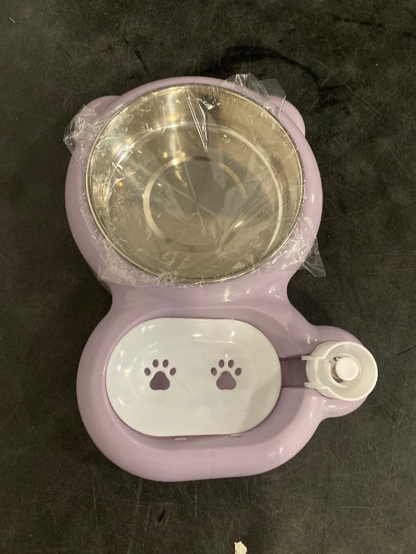 Photo 1 of Tfwadmx Double Rabbit Bowls Cat Automatic Feeder with Gravity Water Bottle No Spill Detachable Dog Stainless Steel Bowl Set for Bunny Puppy Kitty Kitten Ferret Squirrel