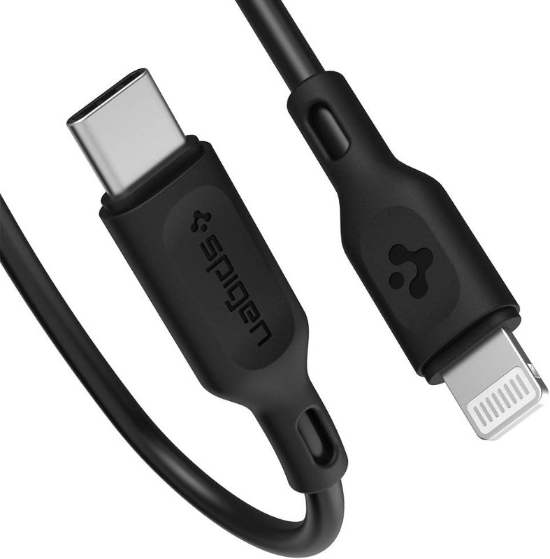 Photo 1 of Spigen DuraSync USB C to Lightning Cable [3ft MFi Certified] [Supports Power Delivery] Works with iPhone XR, XS, XS Max, X, 8, 8 Plus and iPad with Lightning Charger Port (Black)