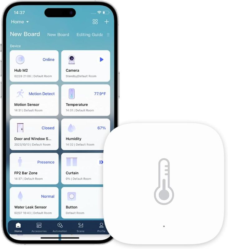Photo 1 of Aqara Zigbee Temperature and Humidity Sensor, Wireless Thermometer Hygrometer for Home Automation, Remote Monitoring, Aqara Hub Required, Compatible with Apple HomeKit, Alexa, Works with IFTTT