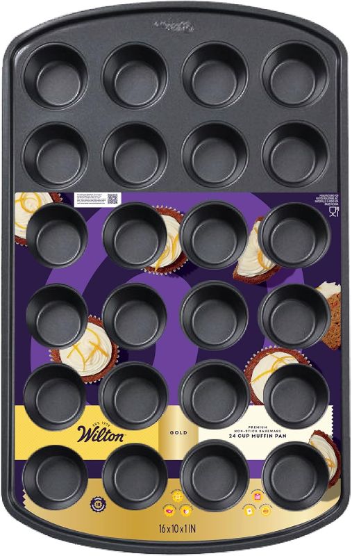 Photo 1 of Wilton Gold Premium Non-Stick Bakeware 24 cup Muffin Pan, 16x10x1 in