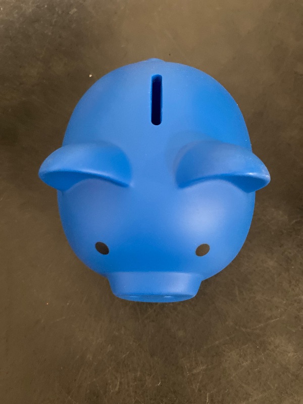 Photo 1 of Piggy Bank, Unbreakable Plastic Money Bank, Coin Bank for Girls and Boys, Medium Size Piggy Banks, Practical Gifts for Birthday, Easter, Christmas (Dark Blue)