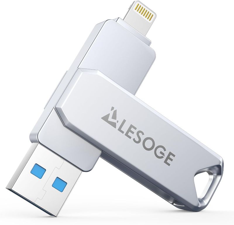 Photo 1 of MFi Certified 128GB Flash Drive for iPhone Photo Stick USB Memory Stick Thumb Drives, High Speed USB Stick External Storage for iPhone/iPad/Android/PC