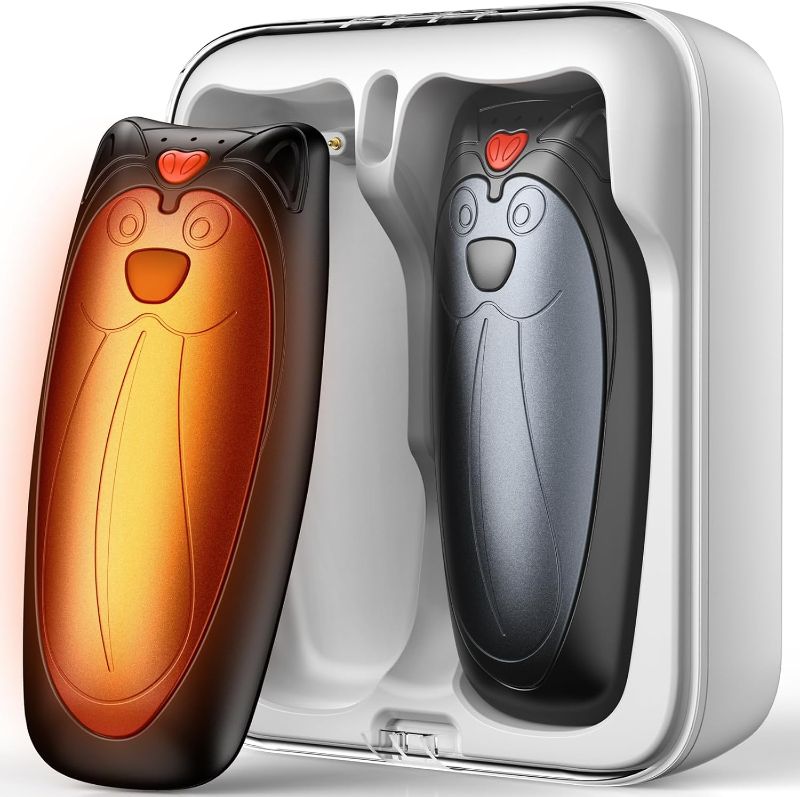 Photo 1 of 2 Pack Hand Warmers Rechargeable with 10000mAh Charging Case(up to 90hrs), Reusable Electric Handwarmers, Hot Hands Hand Warmers for Women, Men
