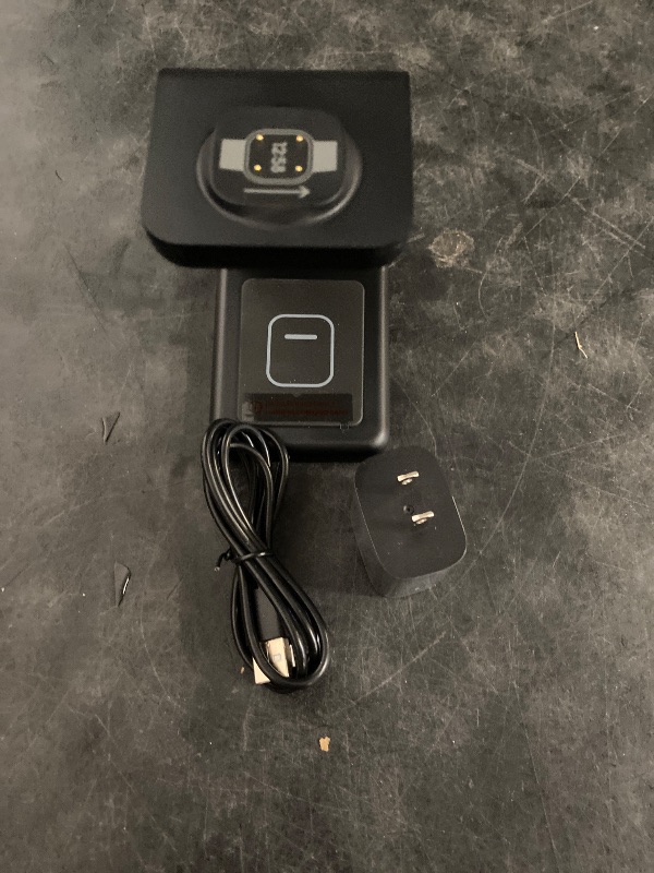Photo 1 of Intoval Wireless Charger for Fitbit Sense 2/Sense/Versa 4/Versa 3, 3 in 1 Wireless Charging Station for iPhones, Androids, Airpods (V3F, Black)