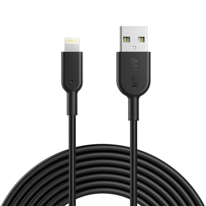 Photo 1 of Anker Powerline II Lightning Cable,Apple MFi Certified,USB Charging/Sync Lightning Cord Compatible with iPhone 11 Series/SE/Xs/XR ,and More(10FT,Black)