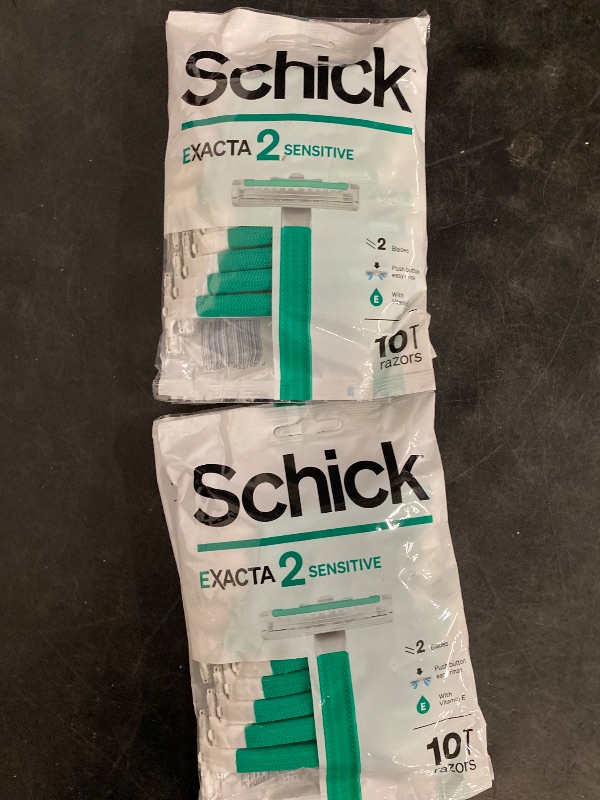 Photo 1 of 2 Pack Schick Exacta2 Sensitive Disposable Razor, 10 Count(Pack of 2)