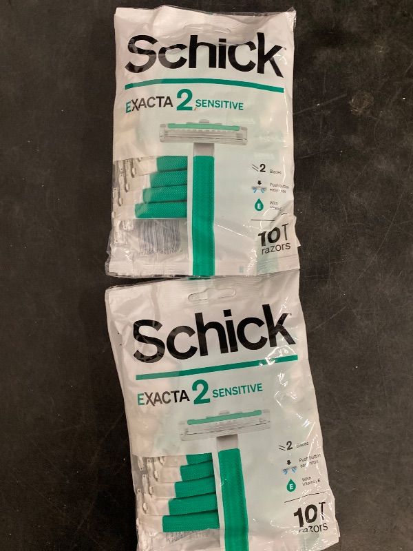 Photo 1 of 2 Pack Schick Exacta2 Sensitive Disposable Razor, 10 Count(Pack of 2)