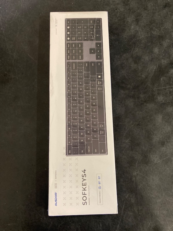 Photo 1 of AUSDOM 2.4G Wireless Bluetooth Keyboard Full Size, Quiet Slim Multi-Device Rechargeable Cordless QWERTY Keyboard with Number Pad, Low Profile Silent Flat Universal Keyboards for Computer/Mac/Windows