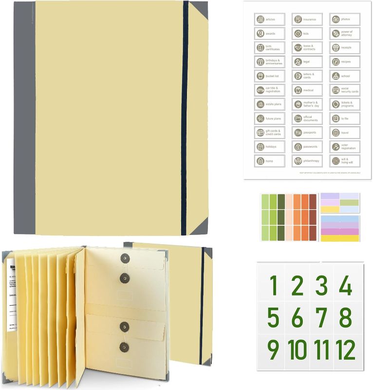 Photo 1 of Important Papers Document Life Binder,Folder,Organizer Folio. in Case I Go Missing Binder,for Important Papers, Emergency Binder, Birth Document Binder Organizer,Passports, and Letters(Yellow)